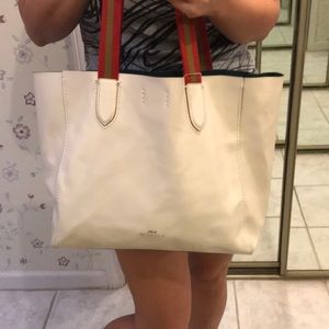Coach Large Derby Tote Pebble Leather multi edge